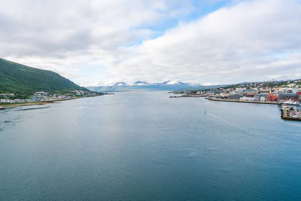 View Tromsoysundet Strait Port Tromso Norway — Stock Photo, Image