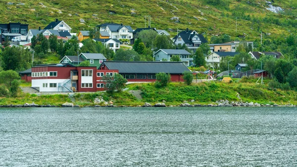 Vista Panorámica Ersfjorden Ersfjordbotn Village Troms County Noruega —  Fotos de Stock