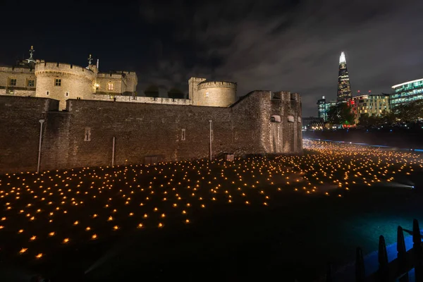 Londýn Listopadu 2018 Tower London Příkopem Byla Naplněna Přibližně 000 — Stock fotografie