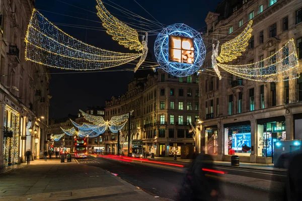 Londyn Listopada 2018 Boże Narodzenie Światła Regent Street Londyn Wielka — Zdjęcie stockowe