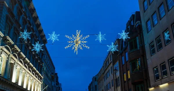 Luzes Natal Centro Londres Reino Unido — Fotografia de Stock