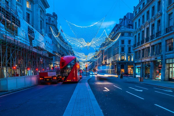 London November 2018 Julbelysning Regent Street London Juleljus Locka Tusentals — Stockfoto