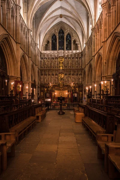 London February 2017 Interior View Southwark Cathedral Built Gothic Style — Stock Photo, Image