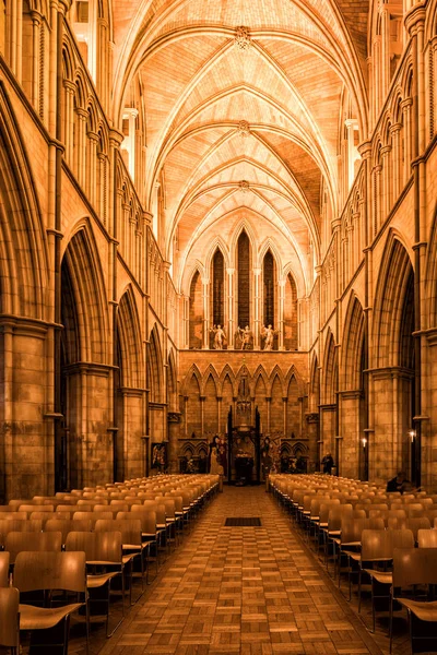 London Storbritannien Februari 2017 Interiör Över Southwark Cathedral Byggd Gotisk — Stockfoto