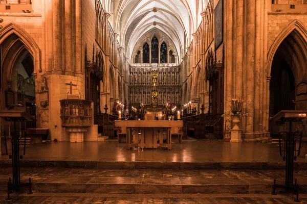 London February 2017 Interior View Southwark Cathedral Built Gothic Style — Stock Photo, Image