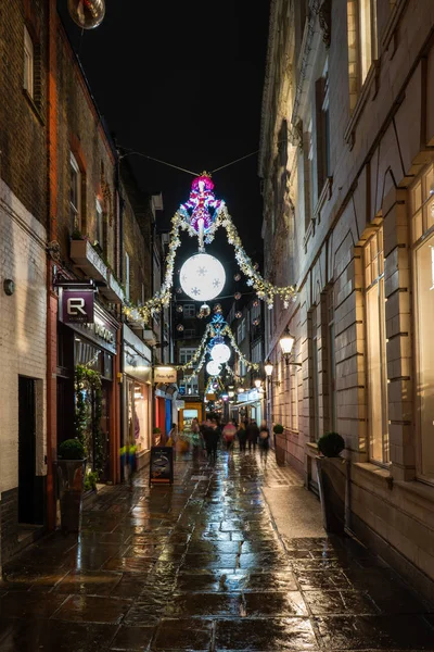 London December 2018 Christopher Place Piazza Surrounding Streets Just Famous — Stock Photo, Image