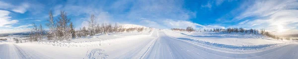 360 Grade Vedere Panoramică Peisajului Iarnă Beitostolen Iarna Norvegia — Fotografie, imagine de stoc