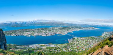 Geniş arial panoramik Tromso, Norveç