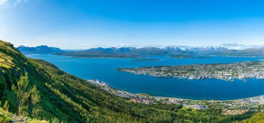 Geniş arial panoramik Tromso, Norveç