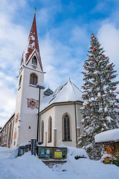 Seefeld Austria Ianuarie 2019 Vedere Bisericii Parohiale Oswald Din Seefeld — Fotografie, imagine de stoc