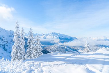 Kar kış manzara görünümünü Alps Seefeld in Tyrol, Avusturya Devlet kaplı. Kış Avusturya