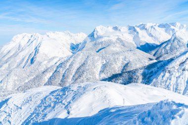 Kar kış manzara görünümünü Alps Seefeld in Tyrol, Avusturya Devlet kaplı. Kış Avusturya