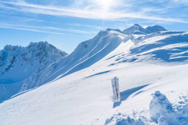 Kar kış manzara görünümünü Alps Seefeld in Tyrol, Avusturya Devlet kaplı. Kış Avusturya
