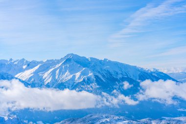Kar kış manzara görünümünü Alps Seefeld in Tyrol, Avusturya Devlet kaplı. Kış Avusturya