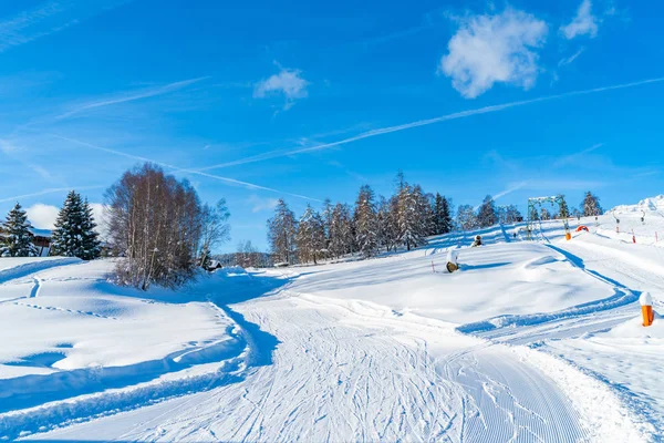 Paisagem Inverno Com Pistas Esqui Seefeld Estado Austríaco Tirol Inverno — Fotografia de Stock