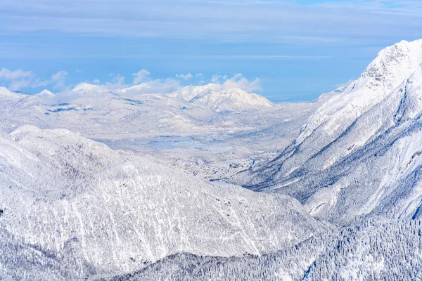 Pohled Zimní Krajinu Sněhem Pokryta Alpy Seefeldu Rakouské Spolkové Zemi — Stock fotografie