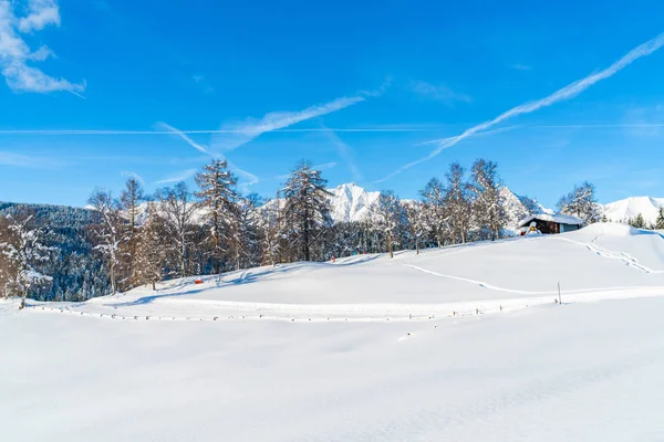 Paisaje Invernal Con Alpes Nevados Seefeld Estado Austríaco Del Tirol — Foto de Stock