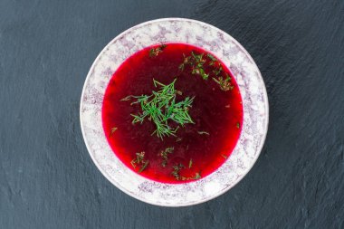 Kırmızı pancar çorbası - net pancar çorbası ortak Doğu Avrupa ve Rusya