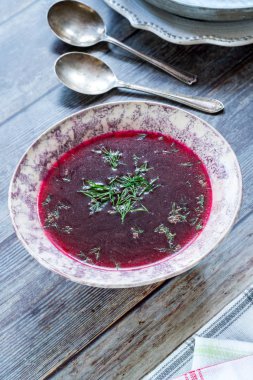 Kırmızı pancar çorbası - net pancar çorbası ortak Doğu Avrupa ve Rusya