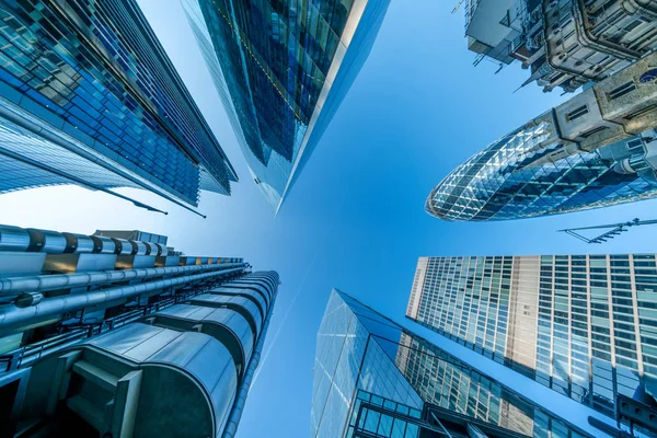 London February 2019 Upward View Modern Skyscrapers City London Heart — Stock Photo, Image