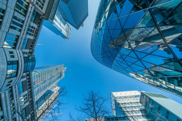 London February 2019 Upward View Modern Skyscrapers City London Heart — Stock Photo, Image