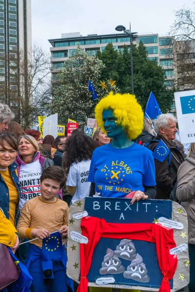 2019 Brexit Eu에 런던을 캠페인 시위대 — 스톡 사진