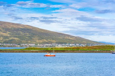 Troms İlçesi 'nde Kvaloya Adası 'nda Eidkjosen görünümü, Norveç