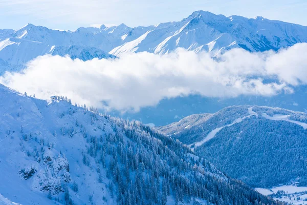Peisaj Iarnă Zăpadă Acoperit Alpi Seefeld Statul Austriac Tirol Iarna — Fotografie, imagine de stoc