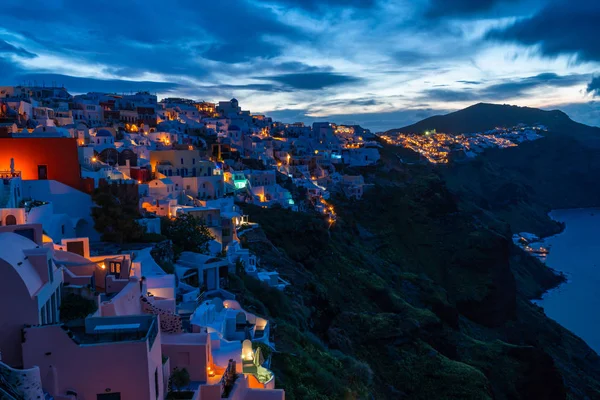 Santorini Paisaje Con Vista Casas Encaladas Oia Amanecer Grecia —  Fotos de Stock