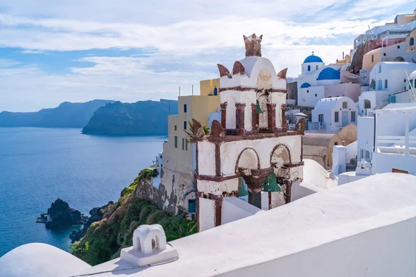 Vista Caldera Del Volcán Mar Egeo Oia Santorini Grecia —  Fotos de Stock