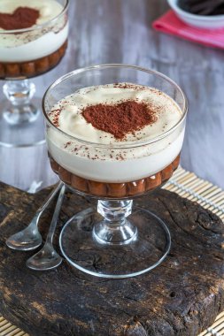 Kahve likörü ve çikolatakremalı tatlı.