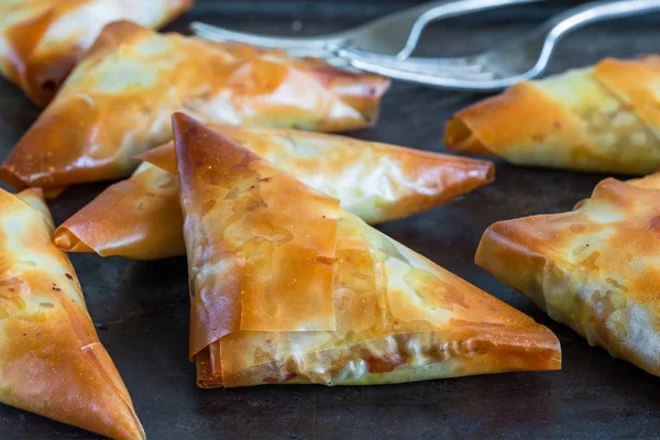 Badem Kayısı Ile Tavuk Samosas Asya Snack Fikir — Stok fotoğraf