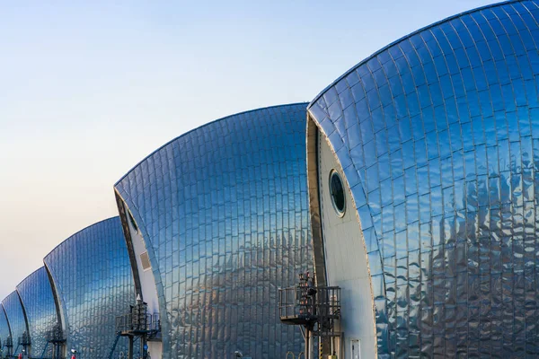 Thames Barrier Druga Największa Świecie Ruchoma Bariera Przeciwpowodziowa Chroni Londyn — Zdjęcie stockowe