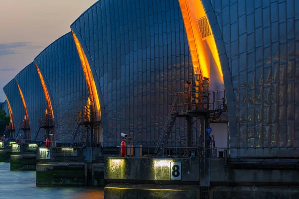 Thames Barrier World Second Largest Movable Flood Barrier Protects London — Stock Photo, Image