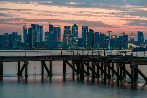 Londyn Czerwca 2019 Canary Wharf Osiedle Komercyjne Londynie Jest Jednym — Zdjęcie stockowe