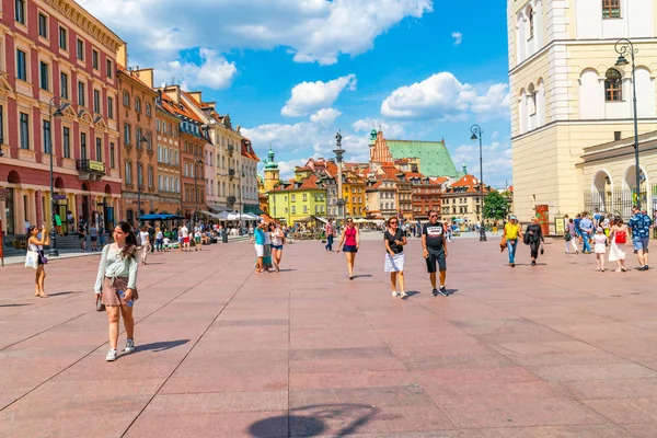 Warsaw Poland July 2019 Visitors Enjoy Summer Day Warsaw Old — Stock Photo, Image