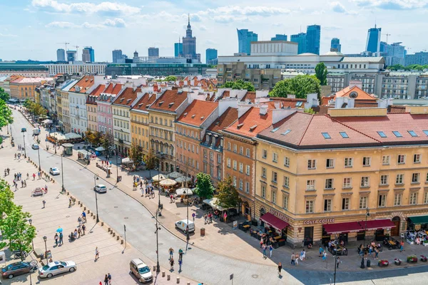 Warszawa Polska Lipca 2019 Widok Lotniczy Nowy Swiat Historyczna Ulica — Zdjęcie stockowe