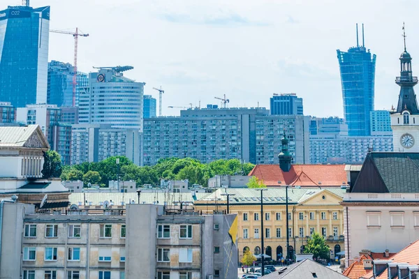 Warszawa Polska Lipca 2019 Szeroko Zróżnicowana Architektura Warszawy Odzwierciedla Burzową — Zdjęcie stockowe