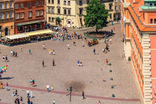 Warsaw Poland Iulie 2019 Vedere Aeriană Orașului Vechi Varșovia Hub — Fotografie, imagine de stoc