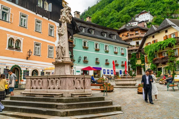 Hallstatt Rakousko Červenec 2019 Hallstatt Město Jezeře Hallstatter Regionu Salzkammergut — Stock fotografie