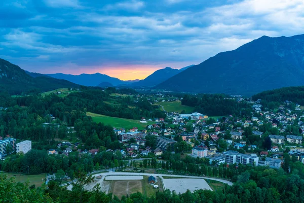 Vedere Panoramică Bad Ischl Austria Siriuskogl Apus — Fotografie, imagine de stoc