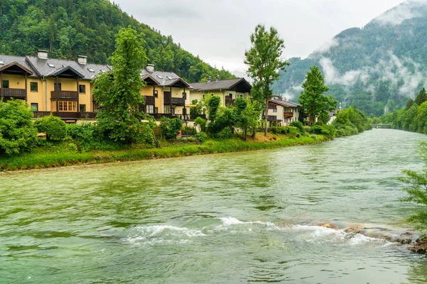 Vista Del Río Traun Bad Ischl Una Ciudad Balneario Austria — Foto de Stock
