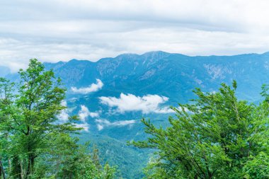 Katrin dağından Bad Ischl, Avusturya üzerinde zirvelerin panoramik alp görünümü