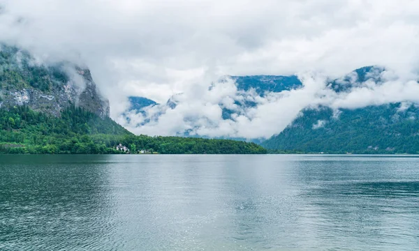 Jezioro Hallstatter Regionie Salzkammergut Austria — Zdjęcie stockowe