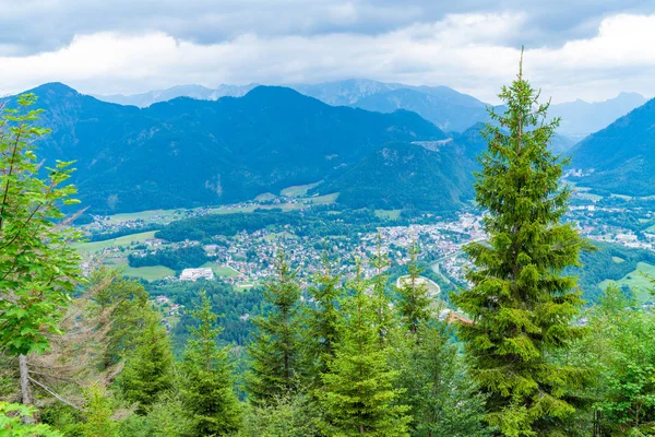 Vista Panorámica Alpina Los Picos Sobre Bad Ischl Austria Desde —  Fotos de Stock