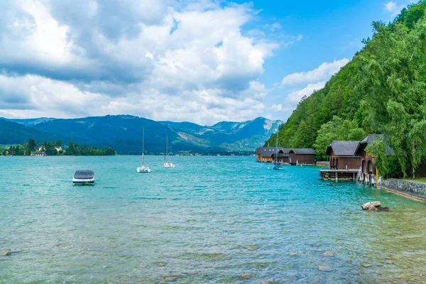 Jezioro Wolfgang Regionie Salzkammergut Austria — Zdjęcie stockowe