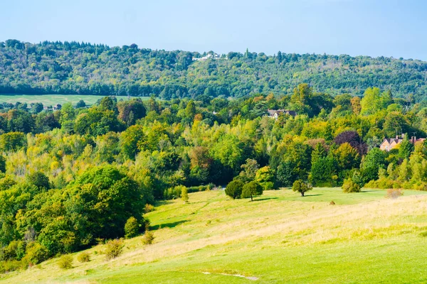 Över Engelsk Landsbygd Höstfärger North Downs Surrey Storbritannien — Stockfoto