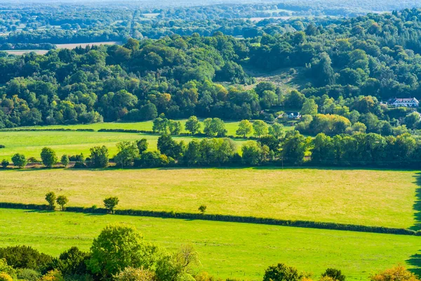 Widok Angielskiej Wsi Jesienią North Downs Surrey Wielka Brytania — Zdjęcie stockowe