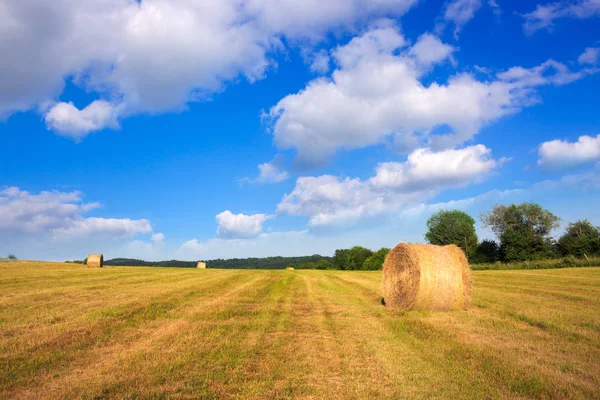 Hooibalen in de suni-dag. — Stockfoto