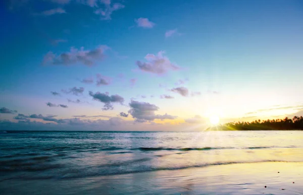 Caribbean sunset on tropical beach. — Stock Photo, Image